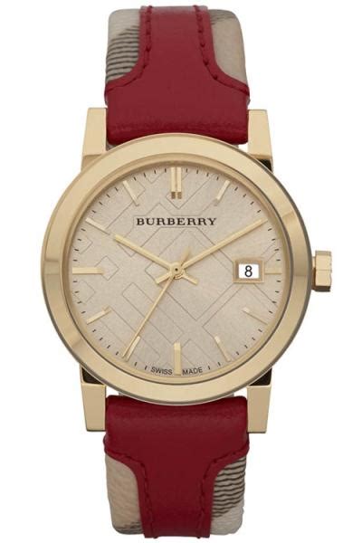 Burberry Bu9111 Gents Red Leather Strap Watch